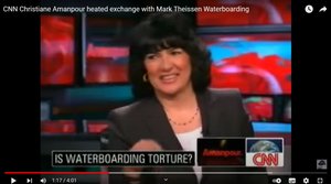 CNN Christian Amanpour in heated exhange with Mark Thiessen on Waterboarding
